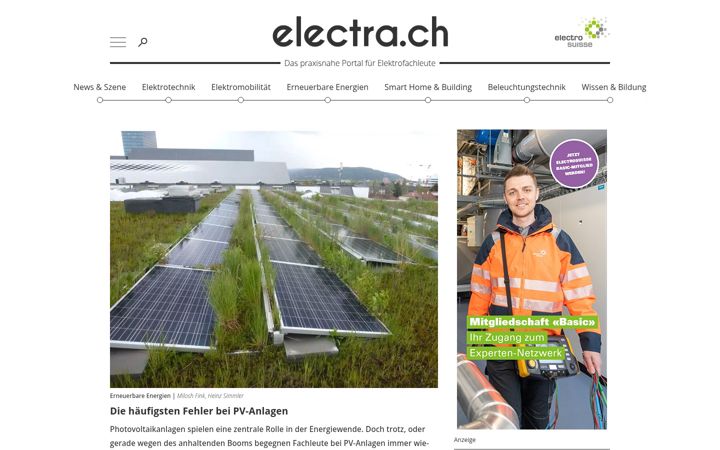 Screenshot von electra.ch