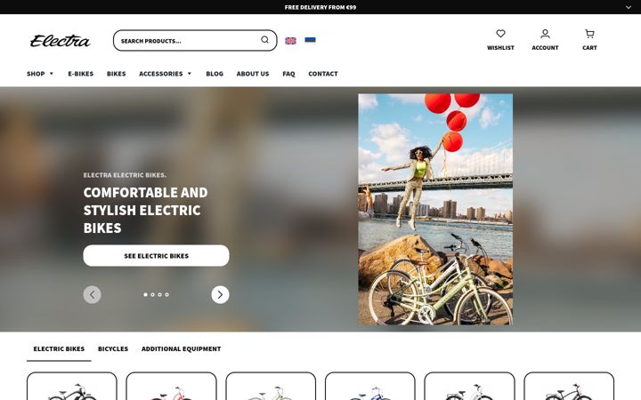 Capture d'écran de electrabike.eu