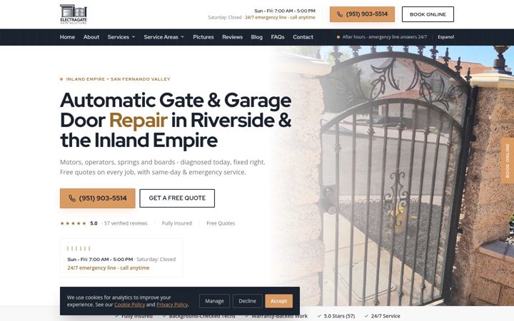 Screenshot of electragatesolutions.com