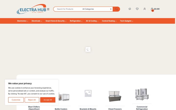 Screenshot του electrahub.co.uk