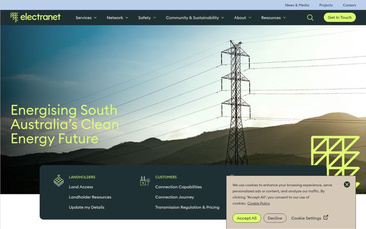 Screenshot ta' electranet.com.au