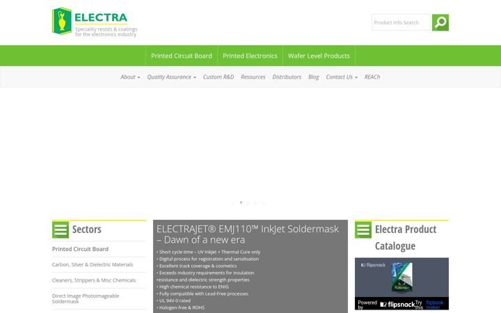Screenshot of electrapolymers.com