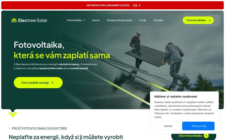 Screenshot ta' electreesolar.cz