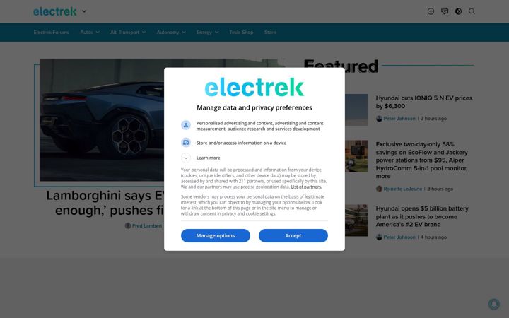 Screenshot di electrek.co