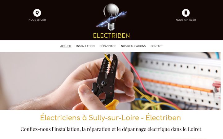 Captură de ecran a electriben.fr