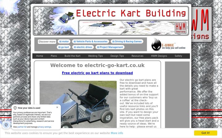 Screenshot του electric-go-kart.co.uk
