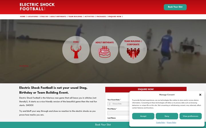 Screenshot του electric-shock-football.co.uk