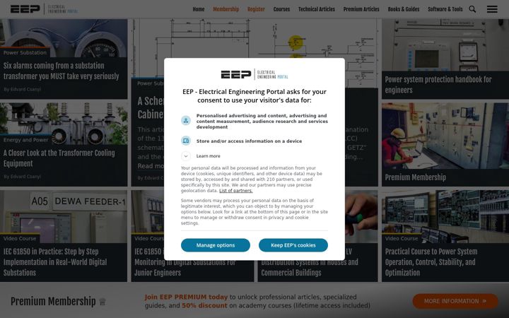 Screenshot of electrical-engineering-portal.com