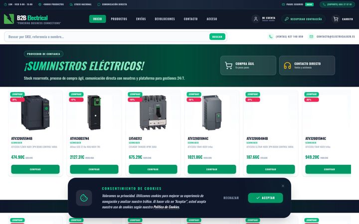 Skjámynd af electricalb2b.es