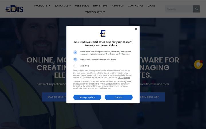 Screenshot του electricalcertificates.co.uk