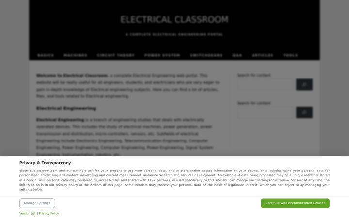 Screenshot of electricalclassroom.com