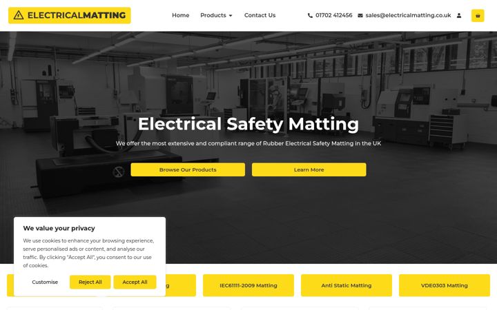 Snimka zaslona za electricalmatting.co.uk