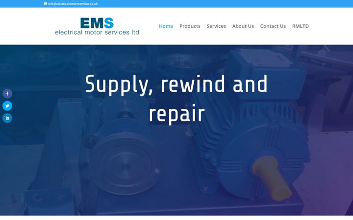 Snimka zaslona za electricalmotorservices.co.uk