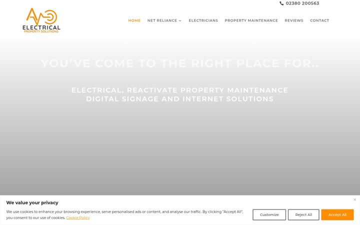Snimka zaslona za electricalpropertysolutions.co.uk