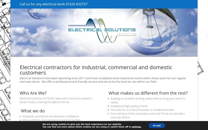 Snimka zaslona za electricalsolutions-sw.co.uk