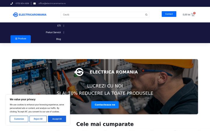 Skärmbild av electricaromania.ro