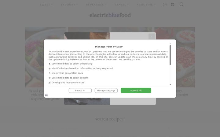 Screenshot of electricbluefood.com