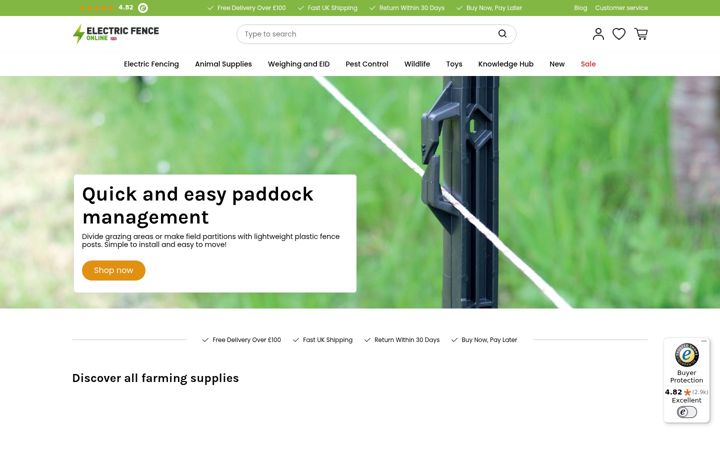 Snimka zaslona za electricfence-online.co.uk
