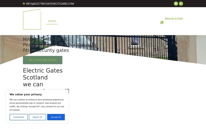 Screenshot of electricgatesscotland.com