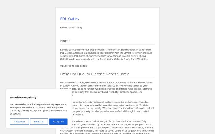 Screenshot of electricgatessurrey.com