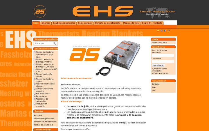 Screenshot of electricheatingstore.com