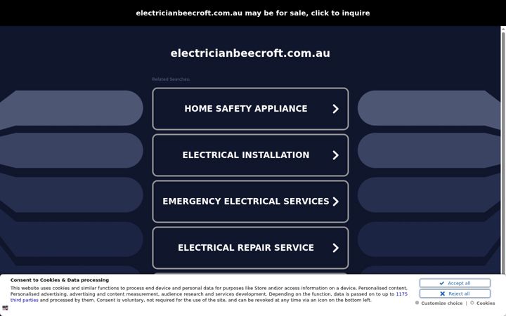 Screenshot ta' electricianbeecroft.com.au