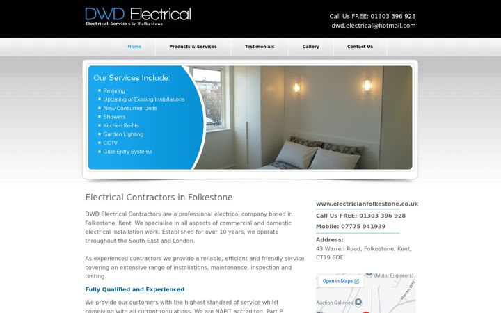 Screenshot of electricianfolkestone.co.uk