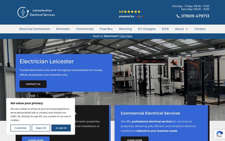 Zrzut ekranu electricianleicestershire.co.uk