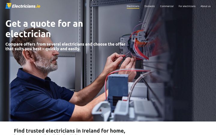 Skærmbillede af electricians.ie