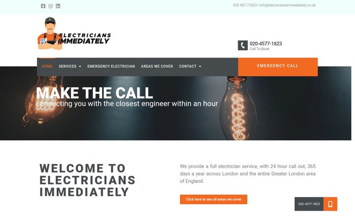 Zrzut ekranu electriciansimmediately.co.uk