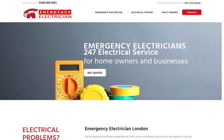 Zrzut ekranu electriciansnorthlondon.co.uk