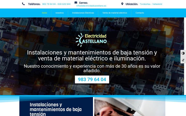 Skjámynd af electricidadcastellano.es