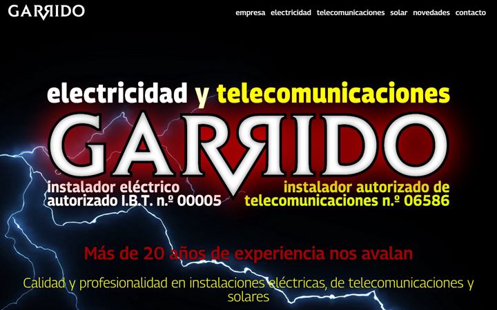 Screenshot of electricidadgarrido.com