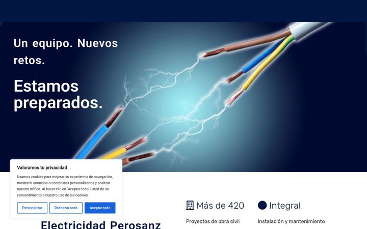 Screenshot of electricidadperosanz.com