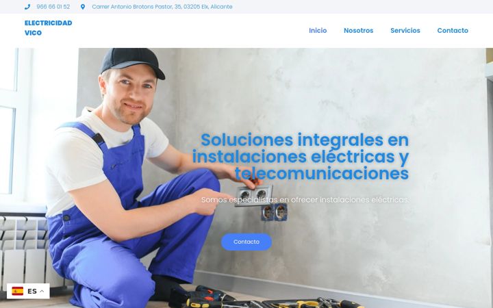 Screenshot of electricidadvico.com