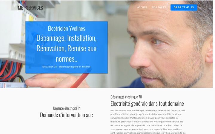 Captură de ecran a electricien-78.fr