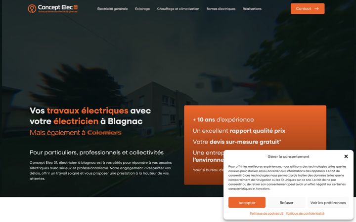 Captură de ecran a electricien-blagnac.fr
