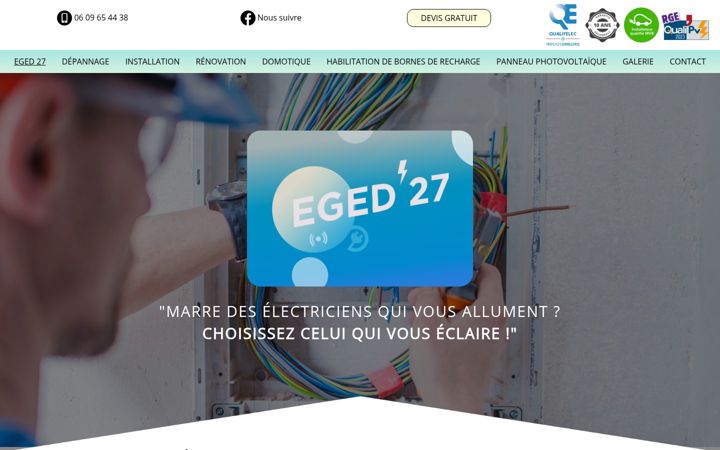 Snímek obrazovky electricien-eged27.fr
