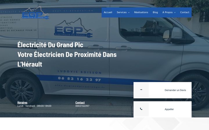Snímek obrazovky electricien-herault.fr