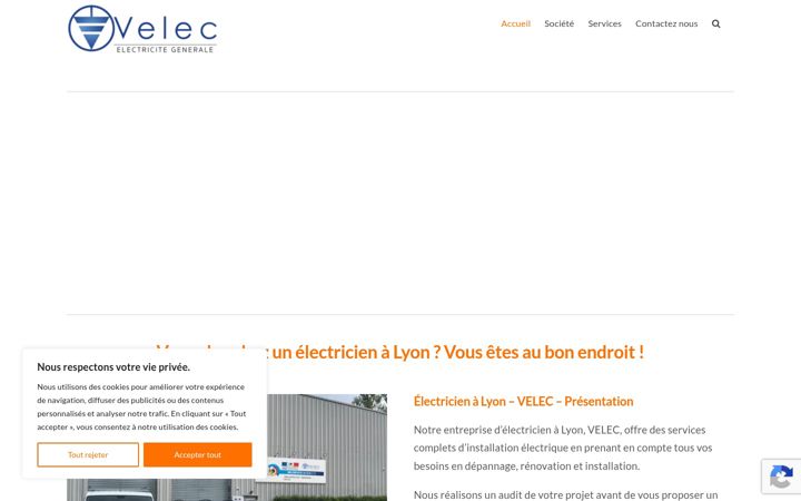 Capture d'écran de electricien-lyon.eu