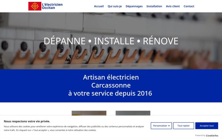 Snímek obrazovky electricien-occitan.fr