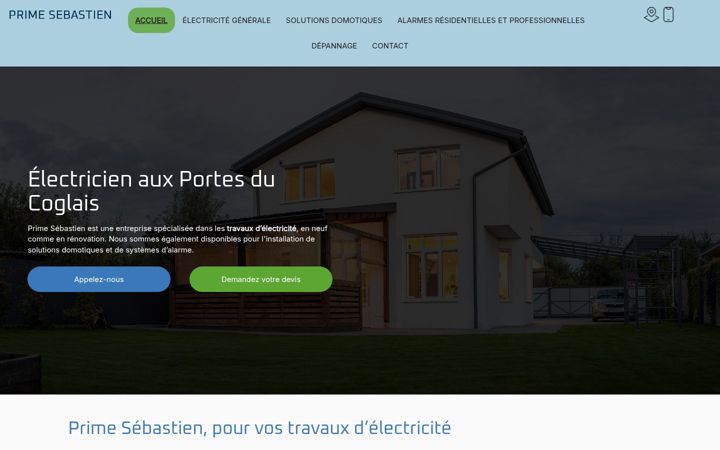 Screenshot stránky electricien-prime.fr