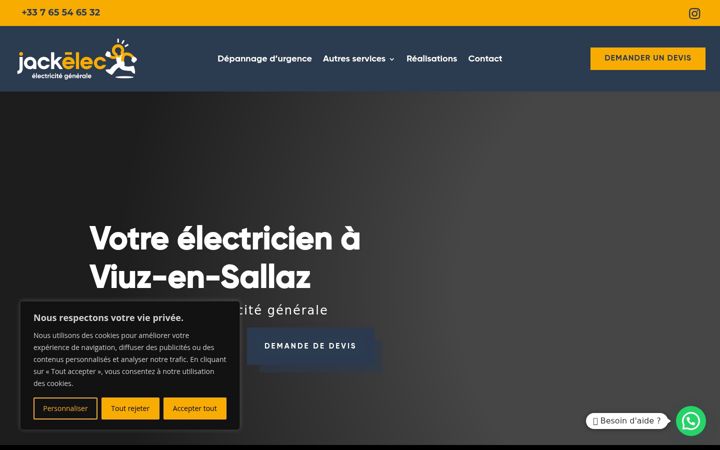 Screenshot of electricien-viuzensallaz.com