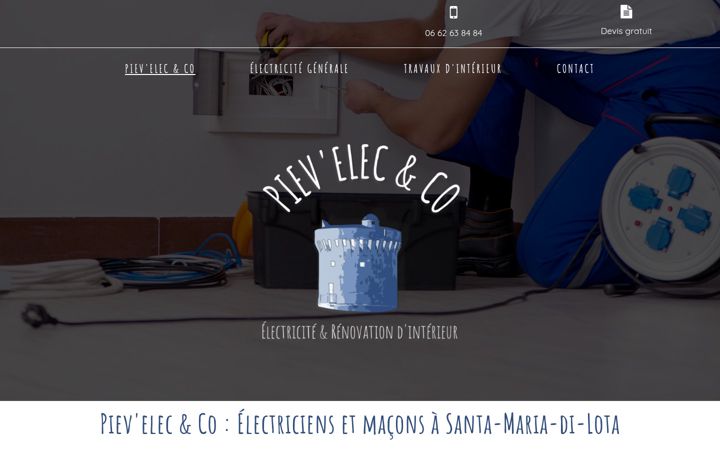 Screenshot stránky electriciencapcorse.fr