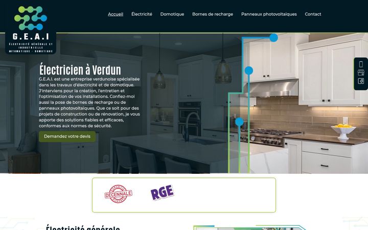 Screenshot stránky electriciengeai.fr