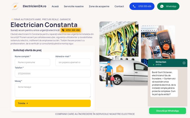 Screenshot of electricieni24.ro