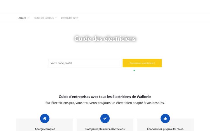 Screenshot of electriciens.pro