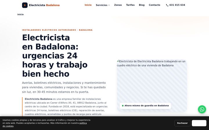 Skjámynd af electricista-badalona.es