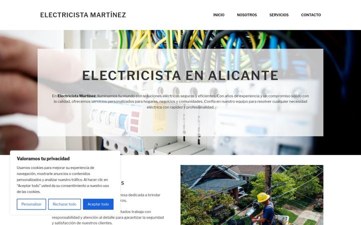 Posnetek zaslona electricista-martinez.es
