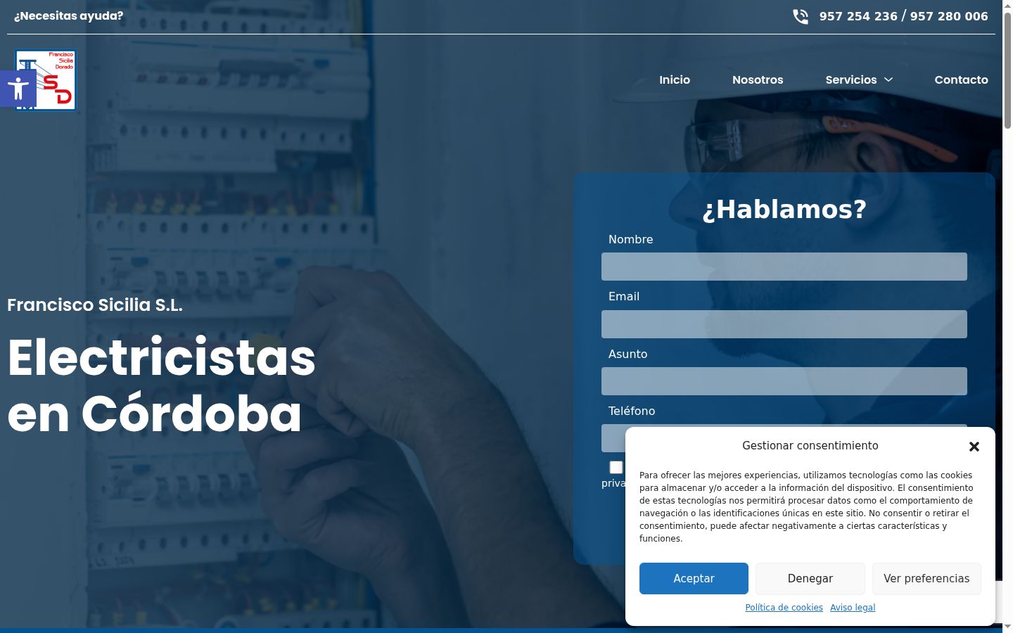 Captura de ecrã do banner de consentimento apresentado antes de qualquer interação